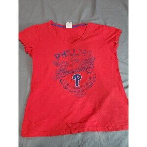 MLB Philadelphia Phillies Women's S Small V Neck red with P